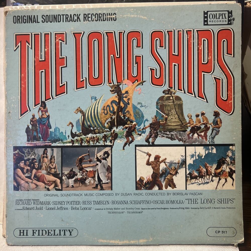 THE LONG SHIPS Film Soundtrack VG++ LP COLPIX 1964 CP 517 Ultrasonic Clean!